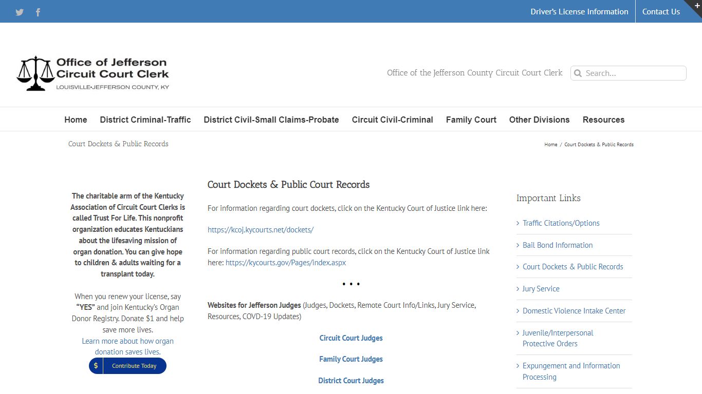 Court Dockets & Public Records - Office of the Circuit Court Clerk